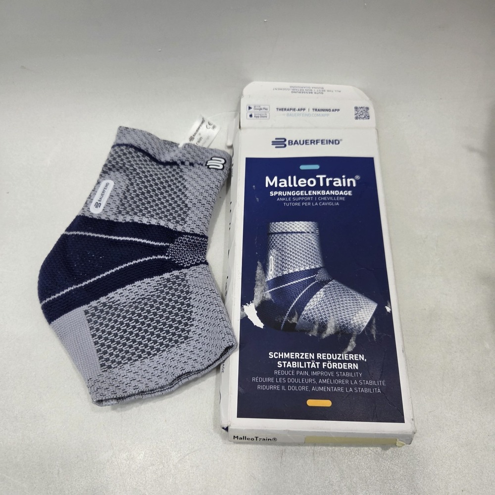 Bauerfeind MalleoTrain Ankle Support Brace Unisex Size 4 Titan Right Side Gray